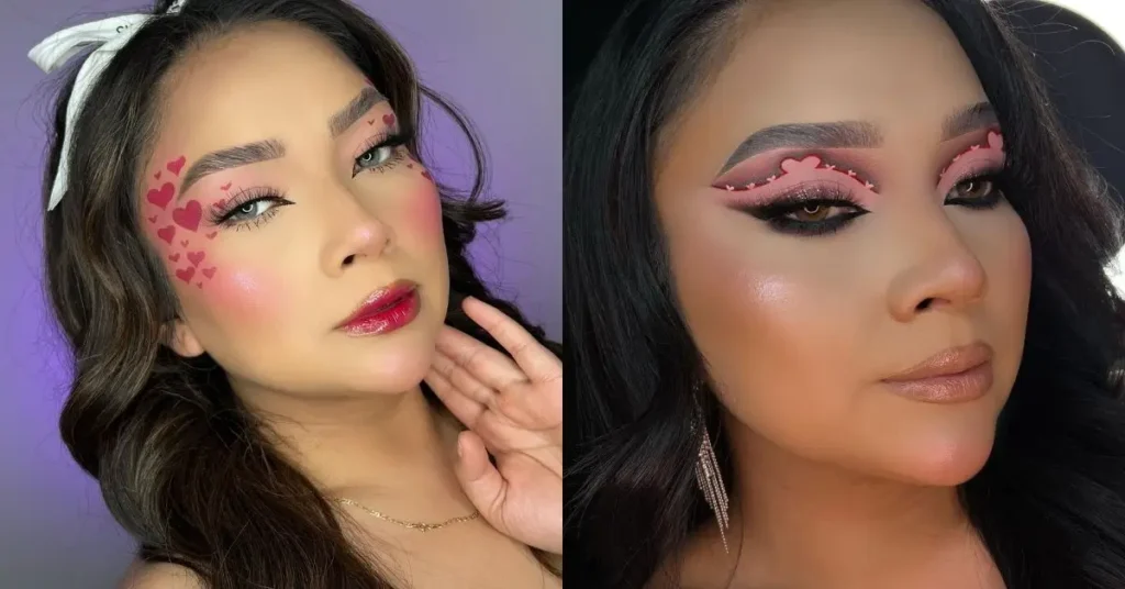 Heart Valentines Day Makeup 