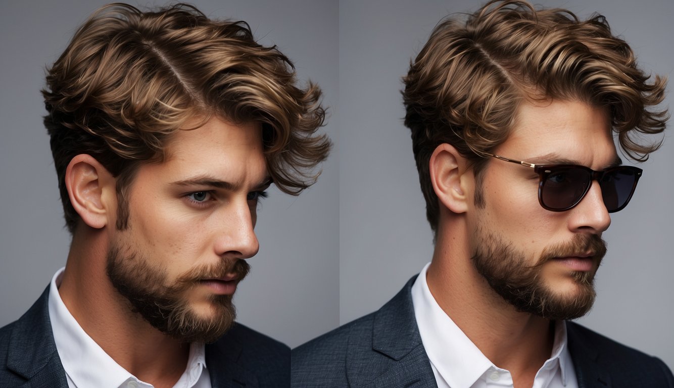 How to Style Thick Wavy Hair Men: A man's thick wavy hair styled with essential haircuts, showcasing the natural texture and volume