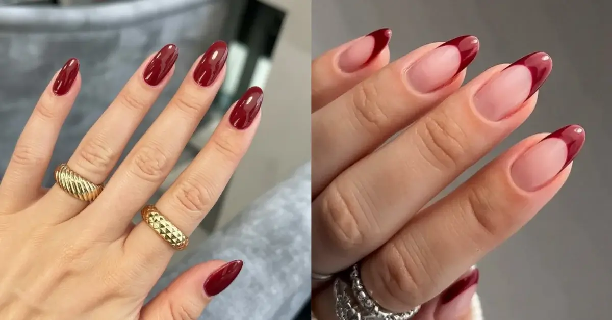 cherry mocha nails