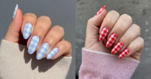 gingham nails