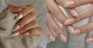 milky white nails